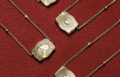 Davis Ultra Mini Belt Buckle Initial Necklace ✙PREORDER✙ [GOLD]