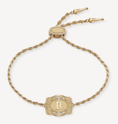 Darby Ultra Mini Belt Buckle Initial Bracelet ✙PREORDER✙ [GOLD]