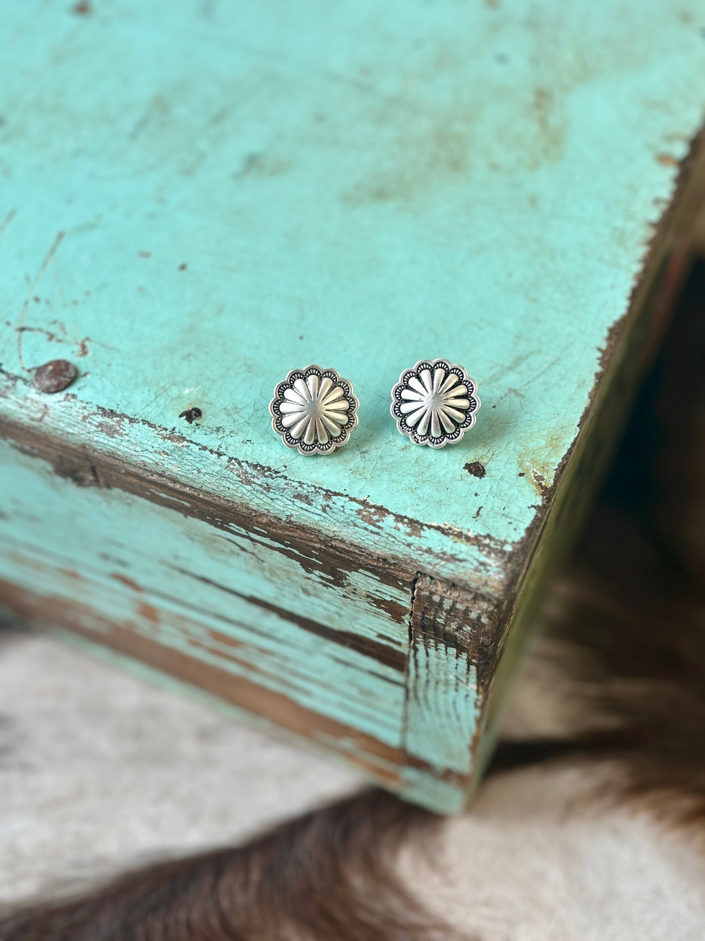 Close-up of lightweight .8-inch diameter Shiloh earrings.