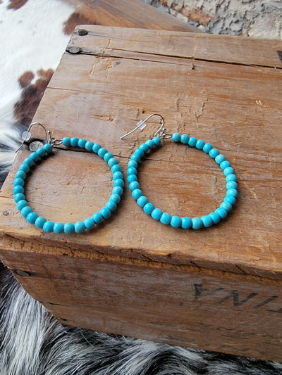 Shoshone Turquoise Hoop Earrings