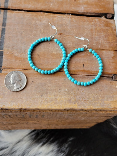 Shoshone Turquoise Hoop Earrings