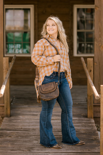 Skippy Leather Top Flap Crossbody