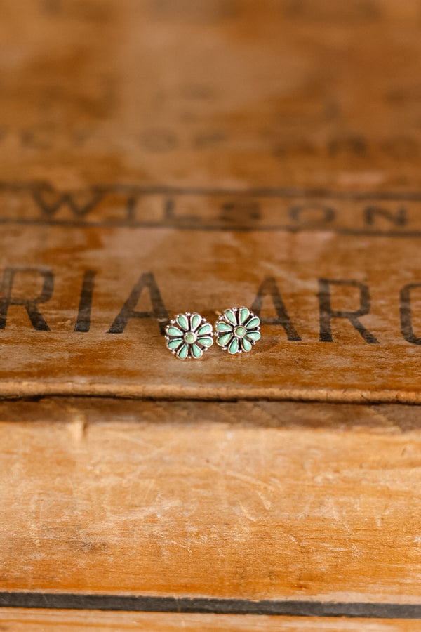 Snowy River Authentic Green Turquoise Studs