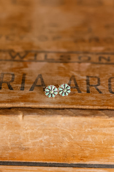 Snowy River Authentic Green Turquoise Studs