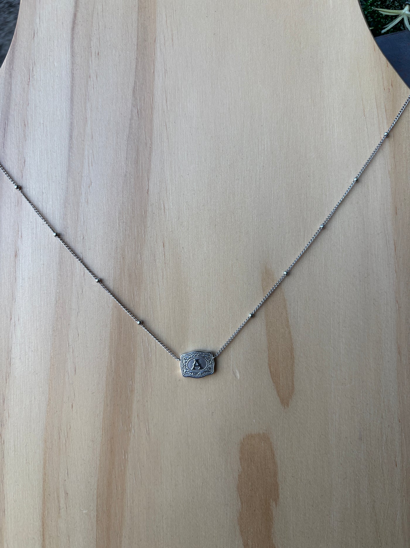 Custom initial necklace in silver – subtle Western flair for everyday wear