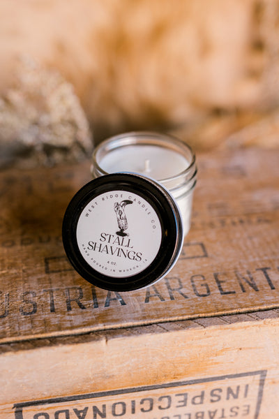 Stall Shavings Mason Jar Custom Candle