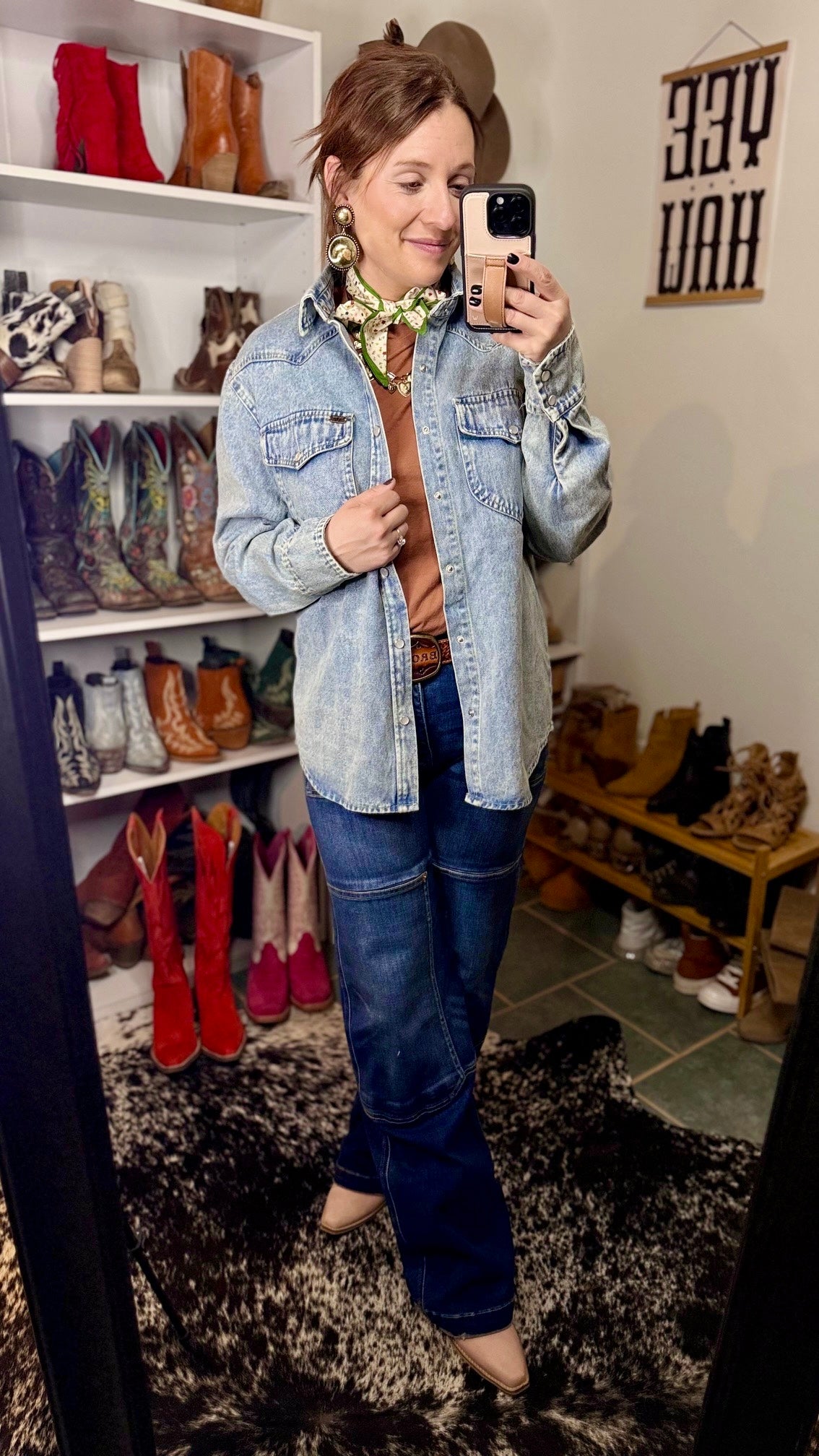 Western-Inspired Statler Denim Shirt – Rugged Yet Refined Cowgirl Staple