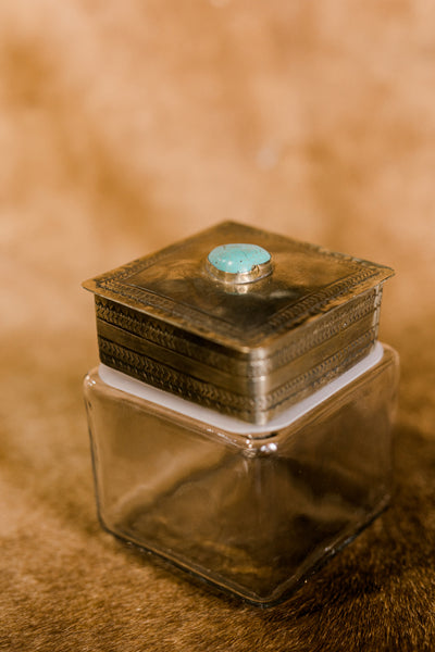 Sterling Silver Canister w/ Authentic Turquoise Nugget [Small]