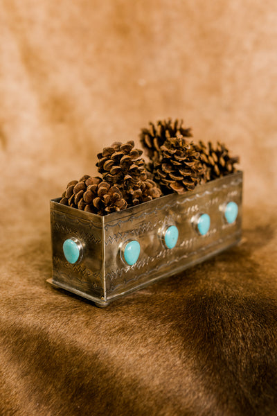 Sterling Silver & Turquoise Nugget Planter ✜ON SALE NOW: 40% OFF✜