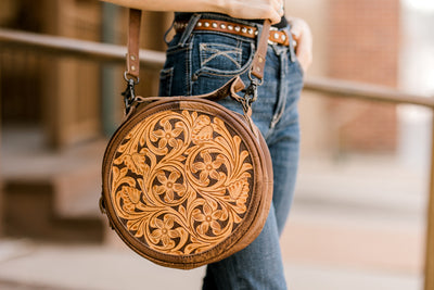 Stevie Tooled Leather Canteen Bag