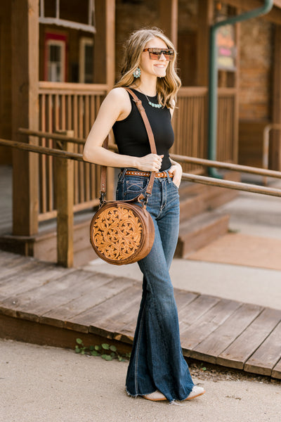 Stevie Tooled Leather Canteen Bag