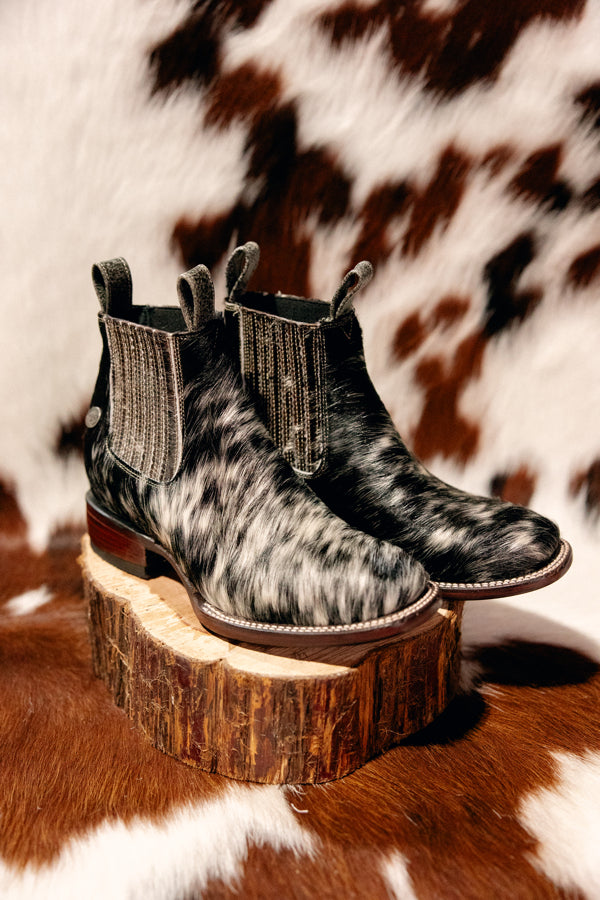 Broker Leather's Stiefeld Lowen Hair-On-Hide Ankle Booties ✙ON