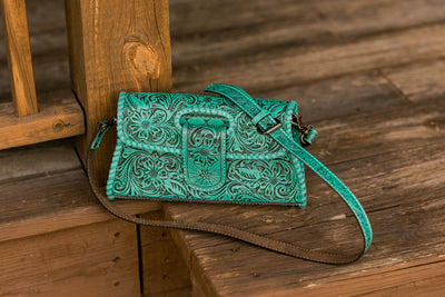Summer Tooled Leather Crossbody