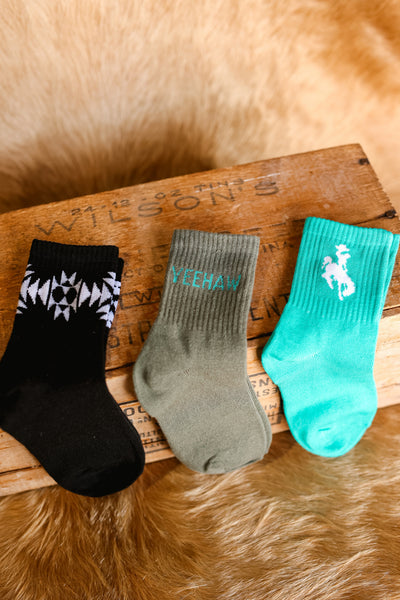 Swiffer Set of 3 Western Socks [Turquoise]