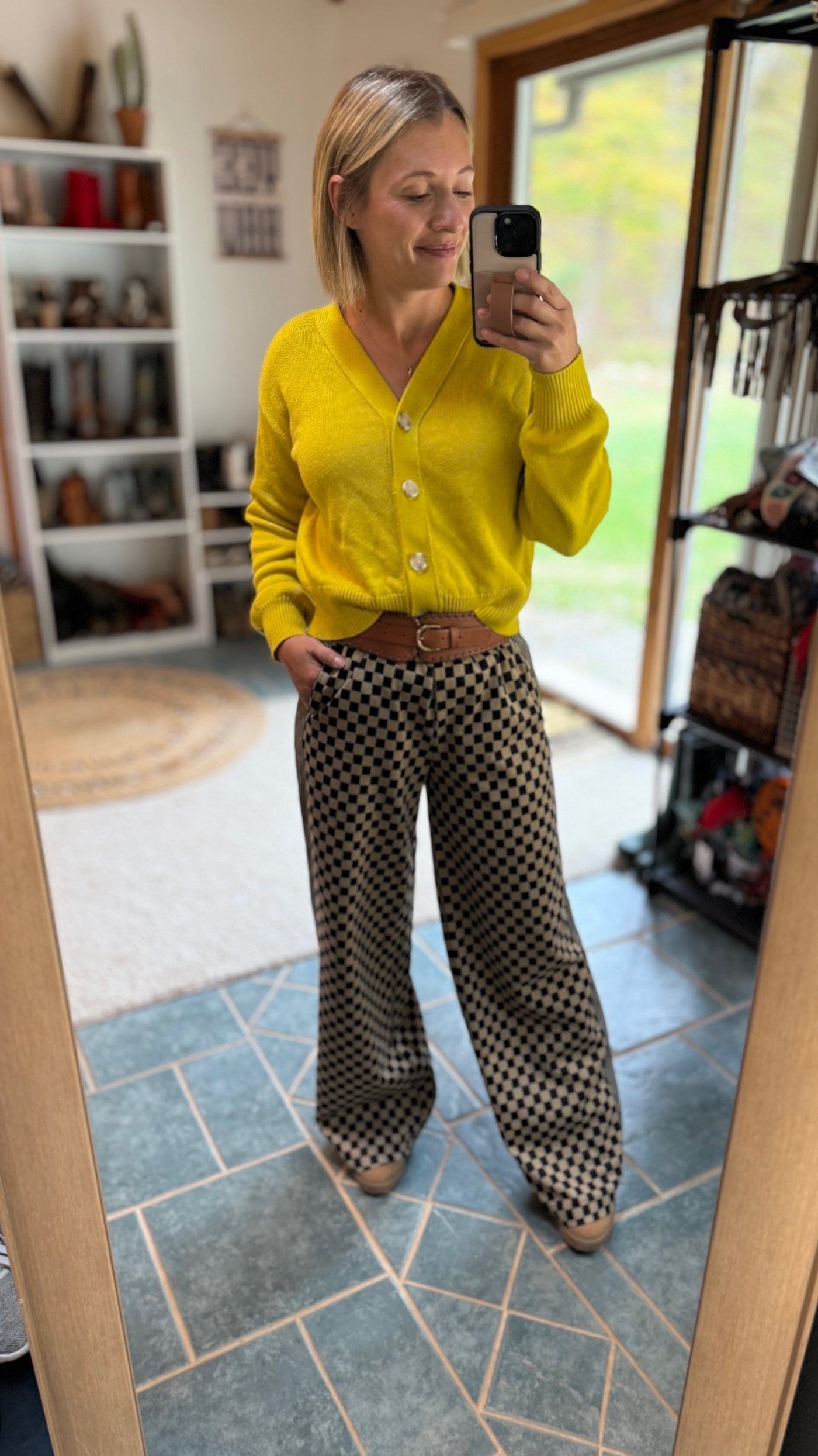 Talia Checkered Wide Leg Pants