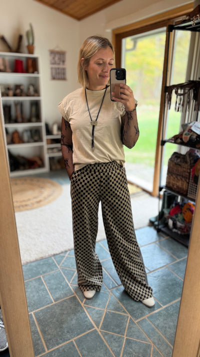 Talia Checkered Wide Leg Pants