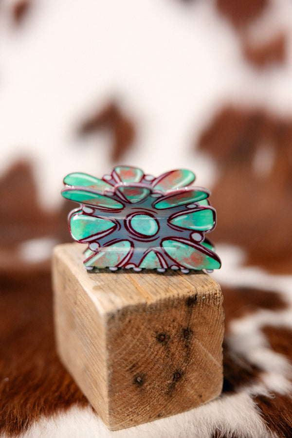 Teri Turquoise Cluster Claw Clip