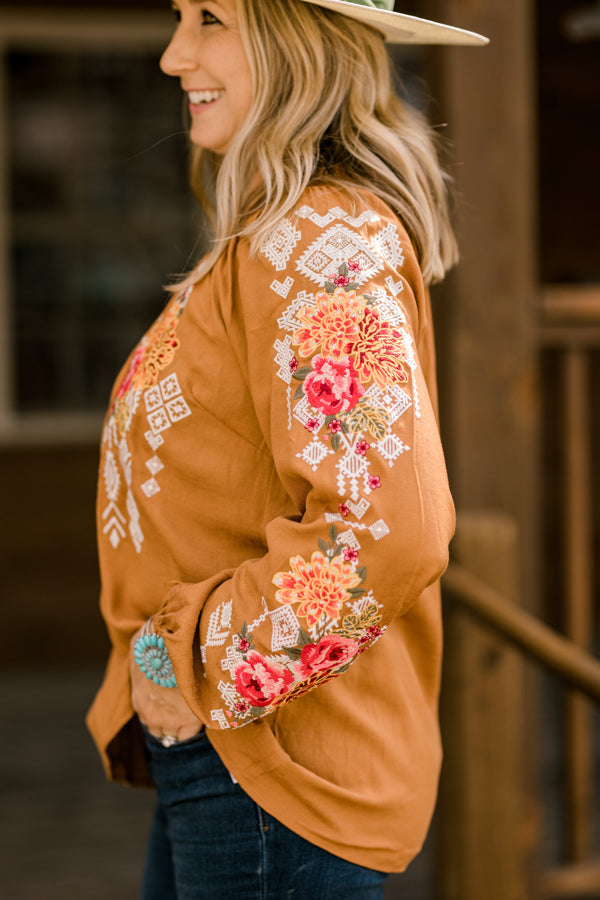 Tiegan Floral Embroidered Blouse