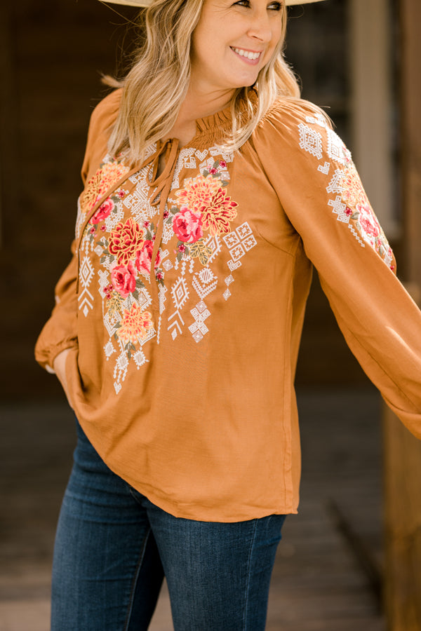 Tiegan Floral Embroidered Blouse