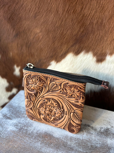 Tierney Tooled Leather Square Coin Purse