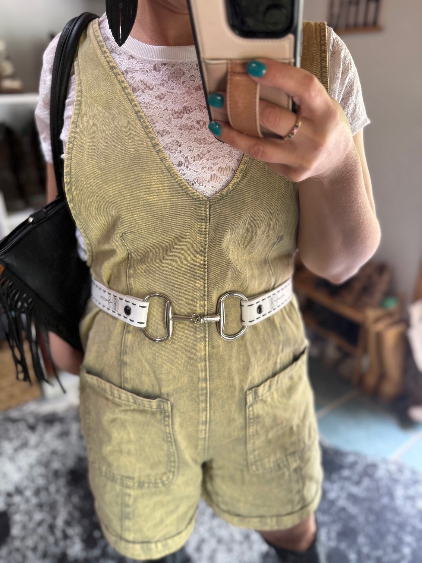 Tinsley Bit & Boot Stitch Belt [White]