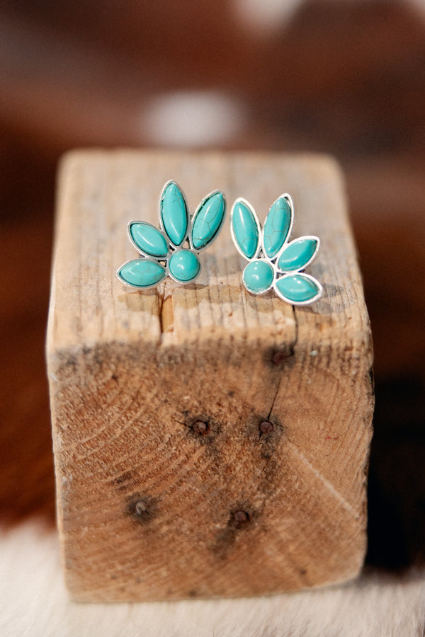 Beautifully pictured Topo Chico Turquoise Earrings, perfect for any type of occasions.