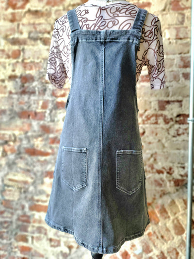 Trace Stretch Denim Overall Mini Dress ✜ON SALE NOW✜