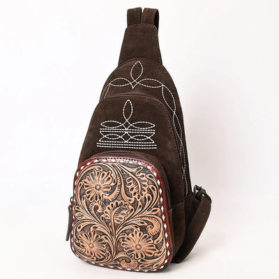 Western Fashion Backpack with Suede Leather and Functional Design.