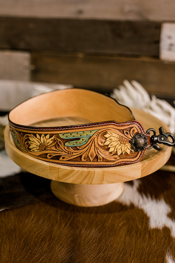 Tully Tooled & Painted Leather Purse Strap ✜ON SALE NOW: 40% OFF✜