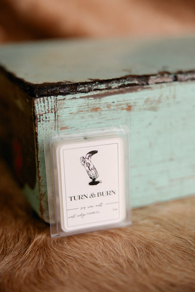 Turn & Burn Mason Jar Custom Wax Melts are a great gift for your barrel racing cowgirl.