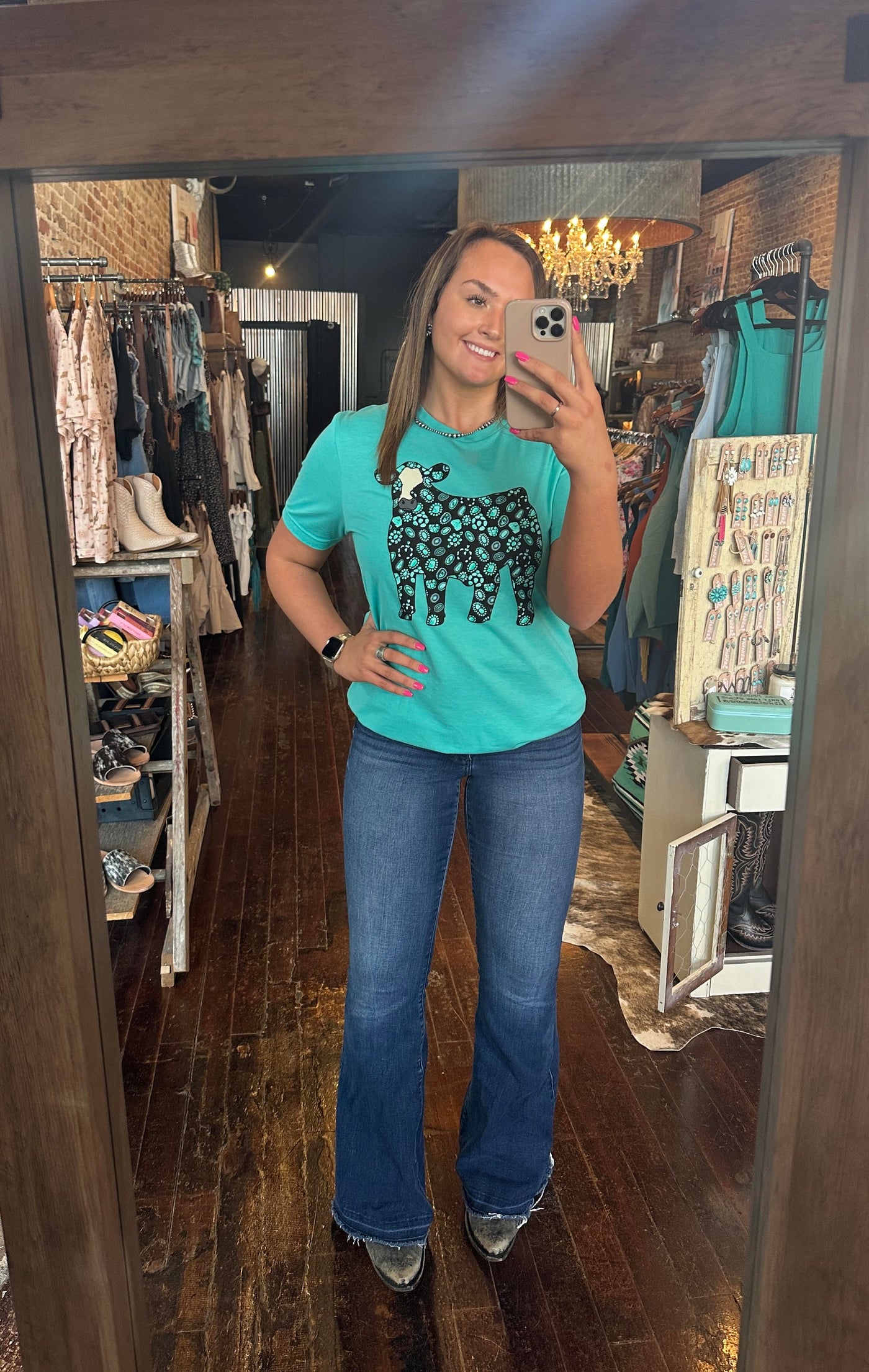 Tye Turquoise Show Steer Graphic Tee ✜ON SALE NOW✜