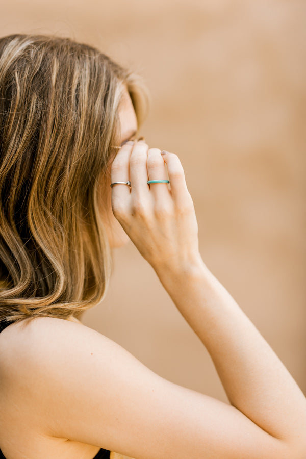 Valerie Genuine Turquoise Eternity Stacker Rings