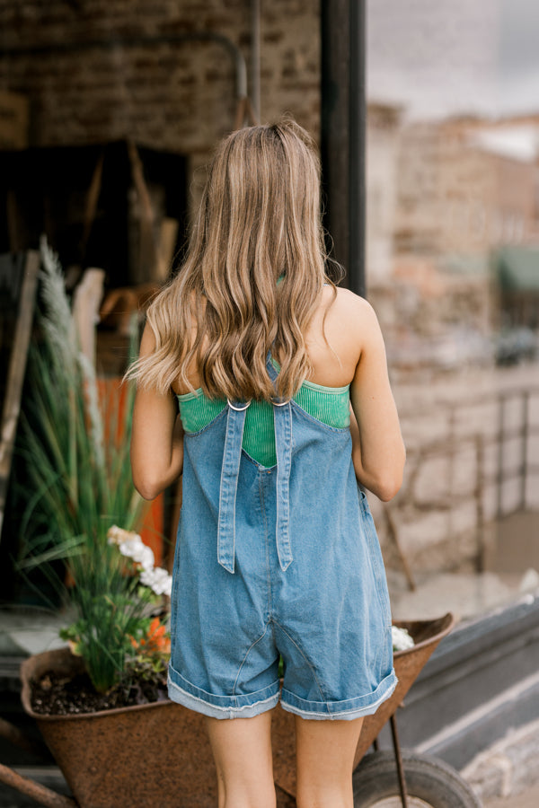 Vincent Denim Overall Shorts Jumpsuit Romper ✜ON SALE NOW✜