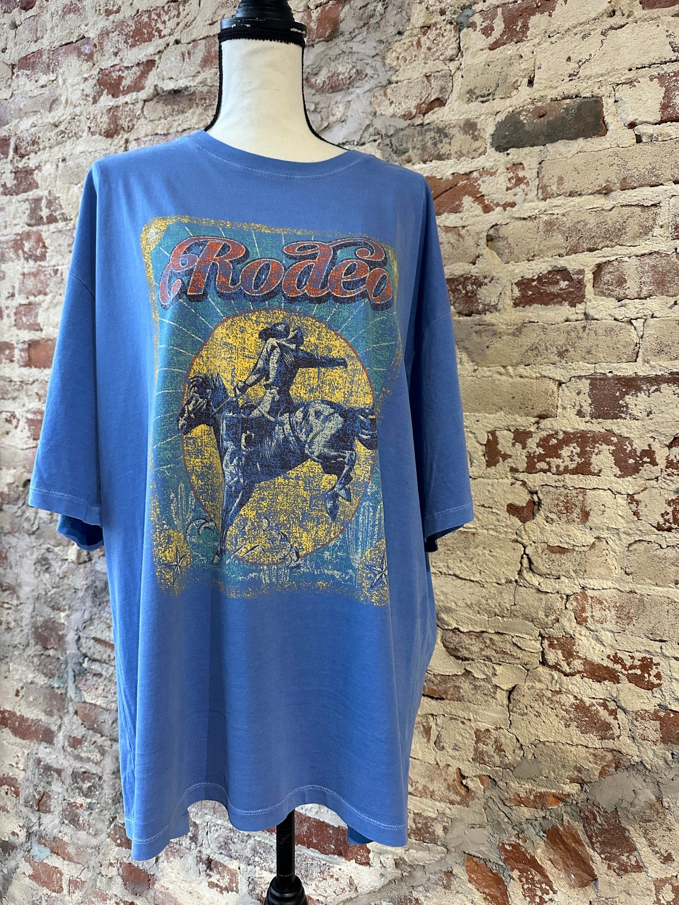 Mannequin photo of the front side of our Walter Rodeo Cowboy Mineral Washed Graphic Tee.