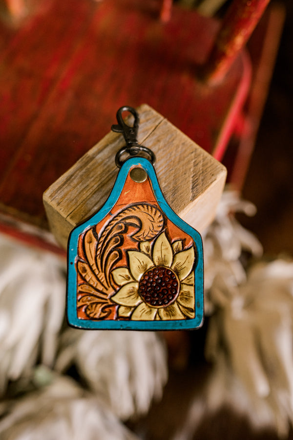 Washeeta Tooled leather Keychain