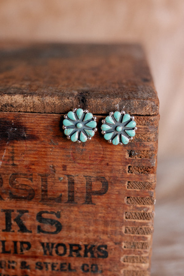 Watch Yourself Authentic Turquoise Cluster Earrings