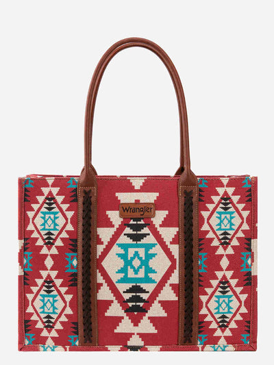 Wrangler Rita Canvas Aztec Print Tote Bag [Burgundy]