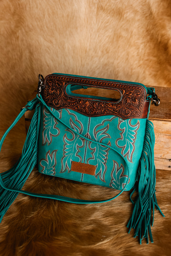 Wrangler Talsma Boot Stitch Fringe Bag [Turquoise]