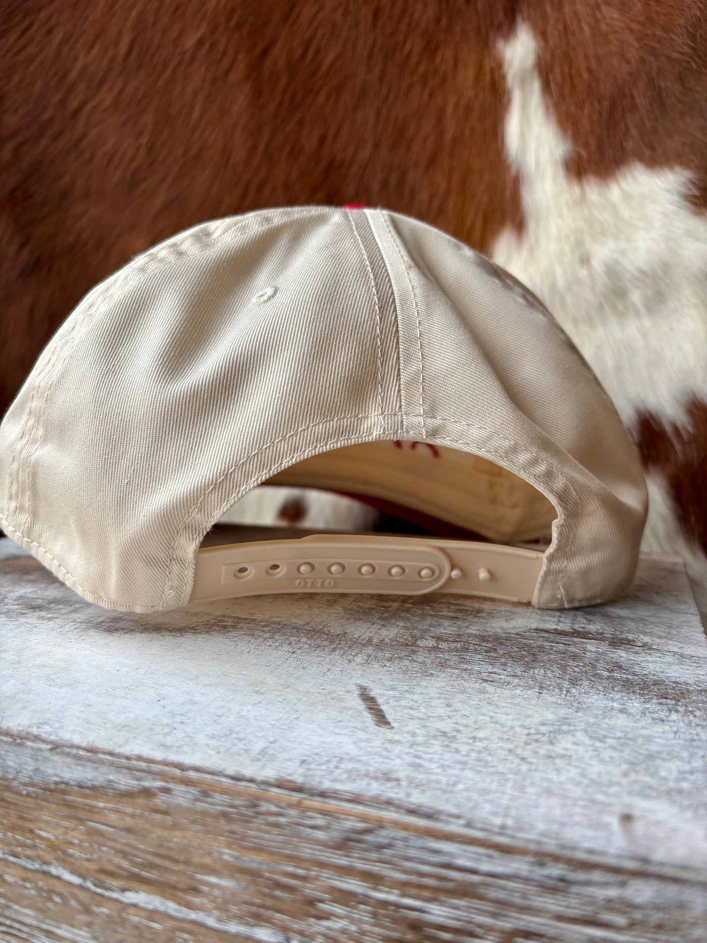 Back view of the Zach Godspeed Baseball Cap, displaying the adjustable plastic snap closure for a custom fit.