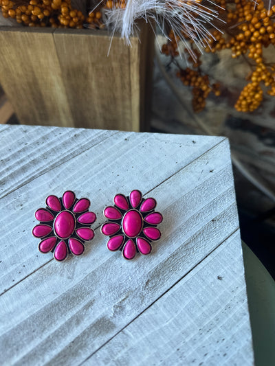 Alicia Pink Cluster Earrings