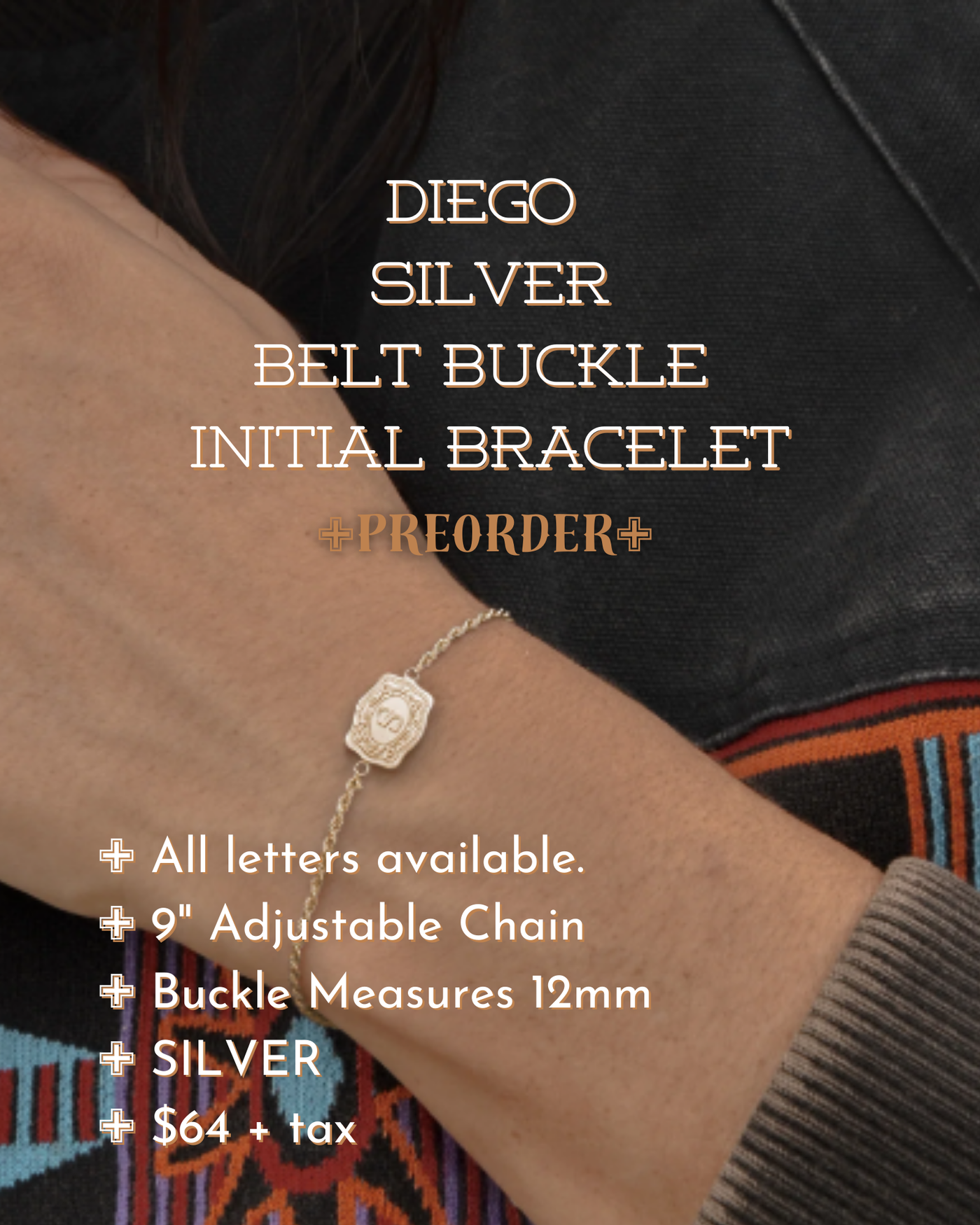 Diego Ultra Mini Belt Buckle Initial Bracelet ✙PREORDER✙ [SILVER]