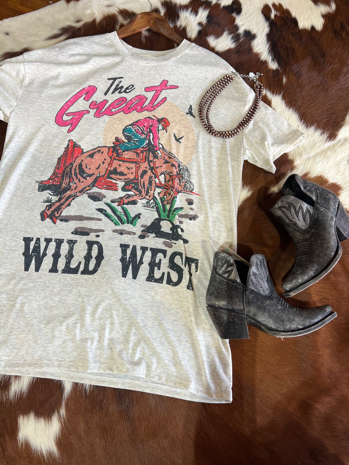 Kaitlan Wild West Graphic Tee Dress