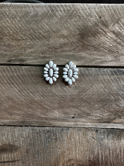 Joslyn Faux White Buffalo Earrings