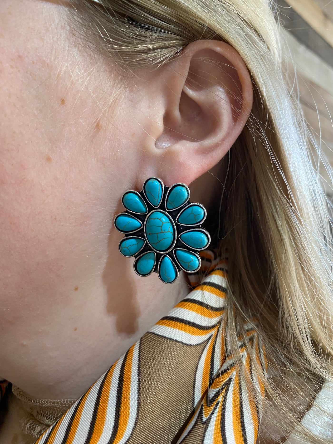 Fannie Turquoise Cluster Earrings