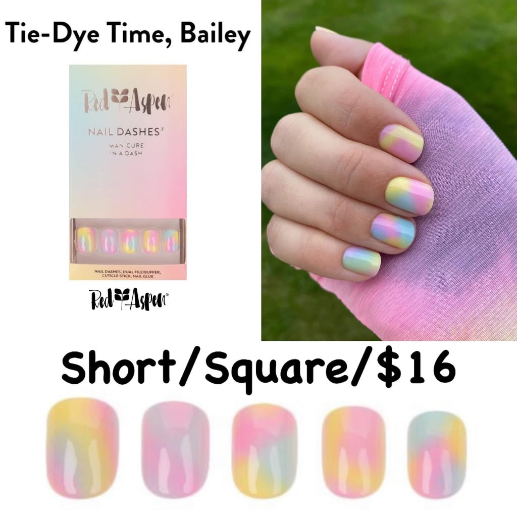 Red Aspen Nail Dashes [Tie-Dye Time, Bailey]