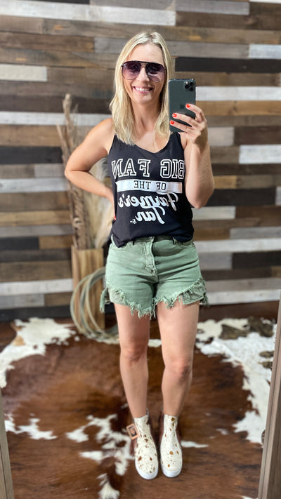 Karla High-Rise Denim Shorts [Olive] ✜ON SALE NOW✜