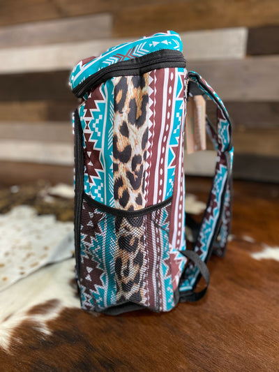 Maria Cow Print & Aztec Insulated Backpack Cooler ✜ON SALE NOW✜
