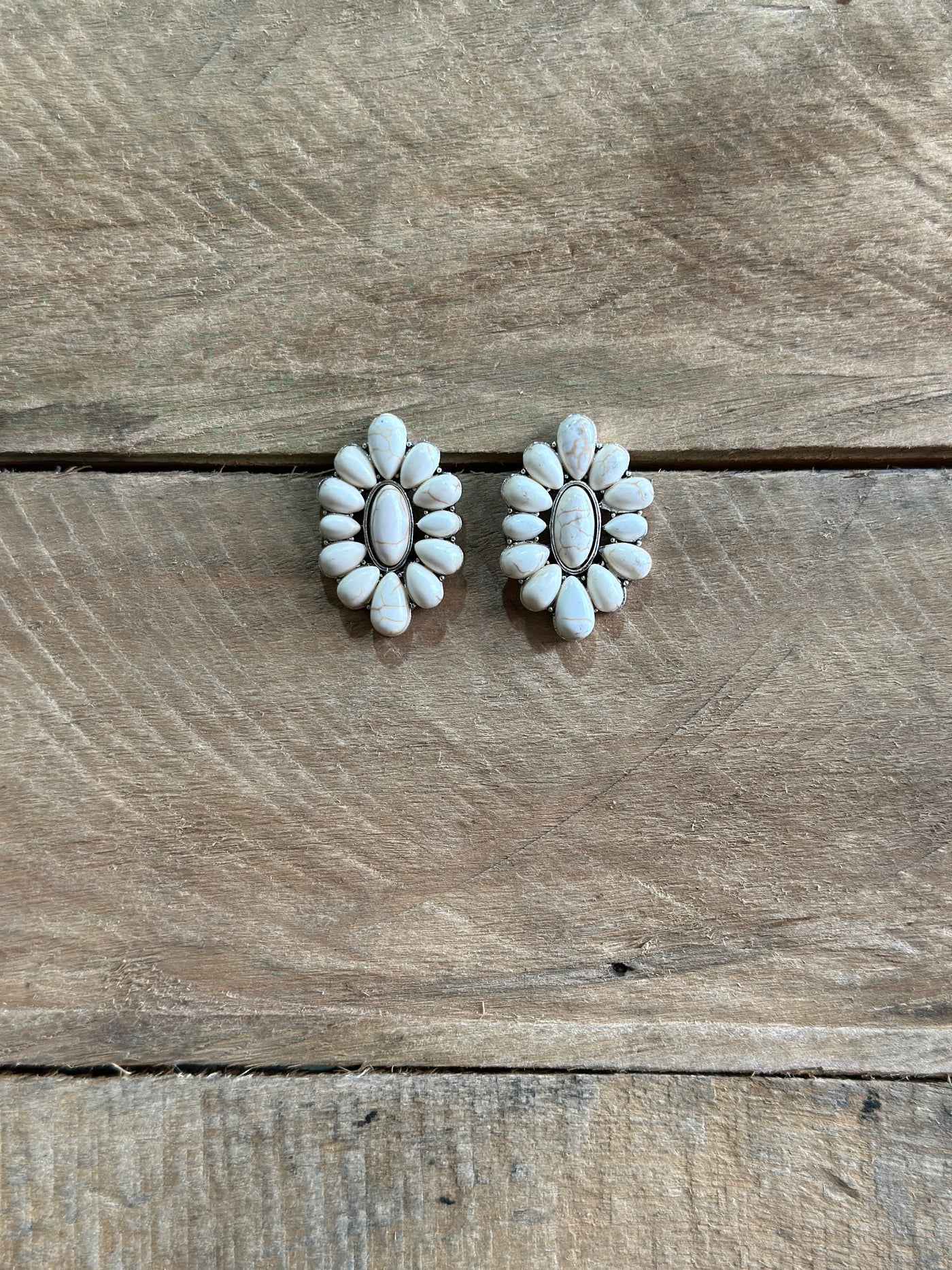 Joslyn Faux White Buffalo Earrings