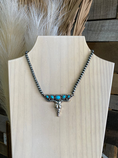 Tatum Longhorn Navajo Pearl Necklace  ✜ON SALE NOW: 40% OFF✜