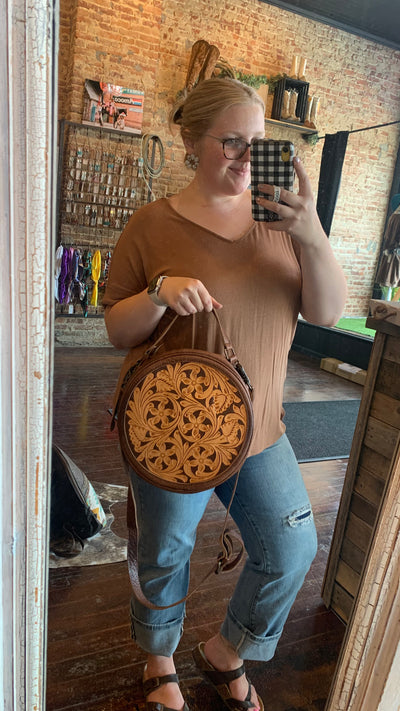 Stevie Tooled Leather Canteen Bag
